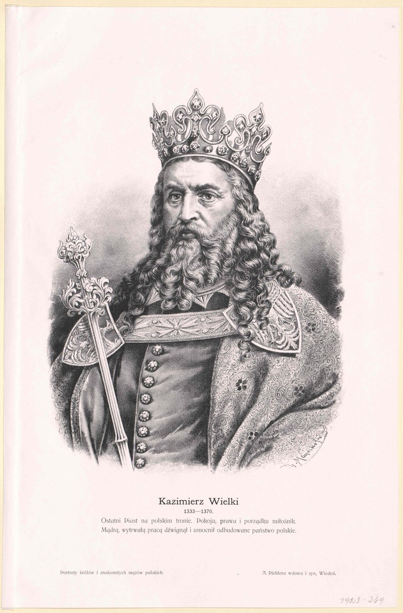 De grote koning van Polen Casimir III door Artist Unknown