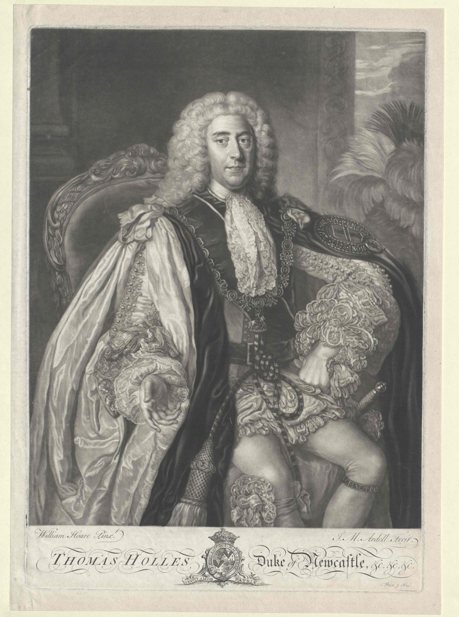 Thomas Pelham-Holles Hertog van Newcastle door Artist Unknown