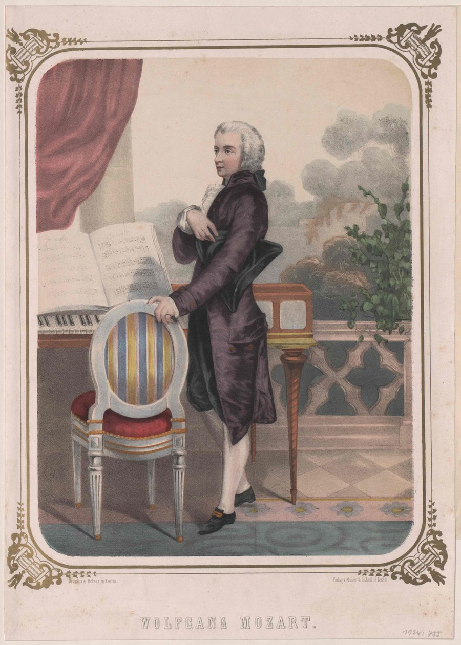 Wolfgang Amadeus Mozart door Artist Unknown