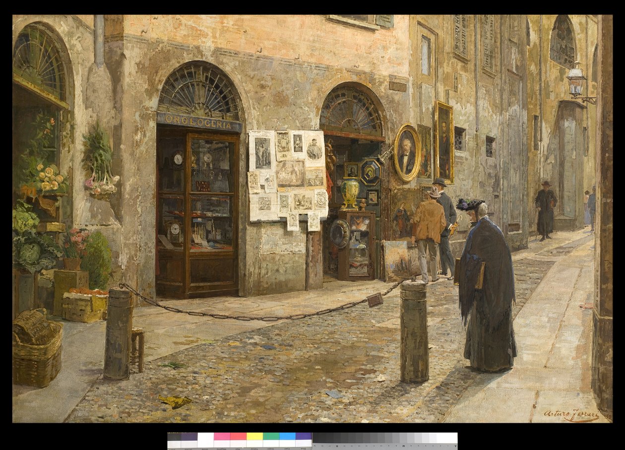 Via San Bernardino alle Ossa in Milaan, Italië, 1912 door Arturo Ferrari