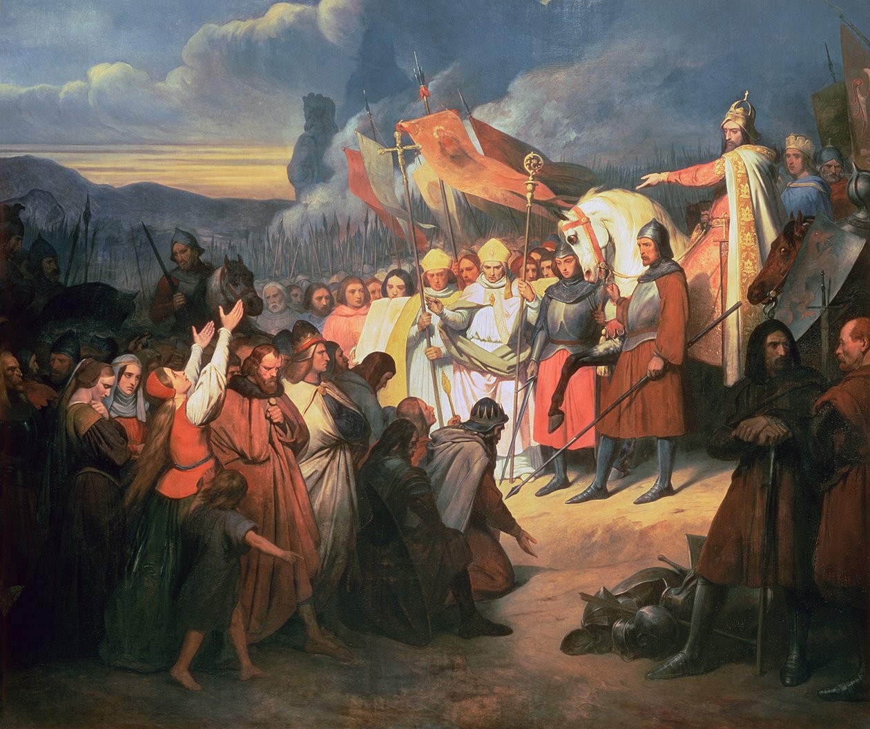 Karel de Grote ontvangt de onderwerping van Witikind in Paderborn 785 door Ary Scheffer