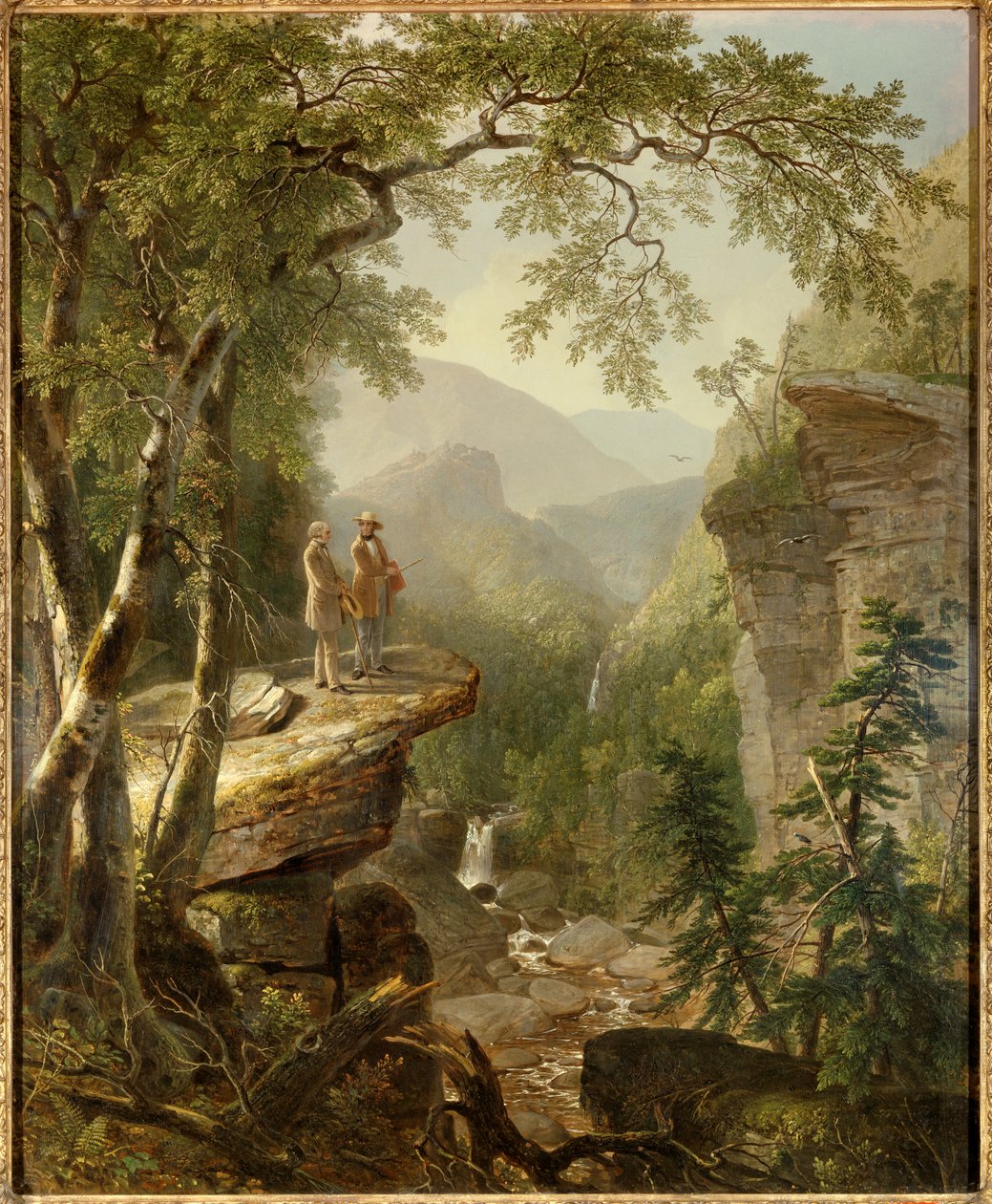 Broederschap van de Geest. De schilder Thomas Cole (1801-1848) en de dichter William Cullen Bryant (1794-1878) in een romantisch landschap door Asher Brown Durand