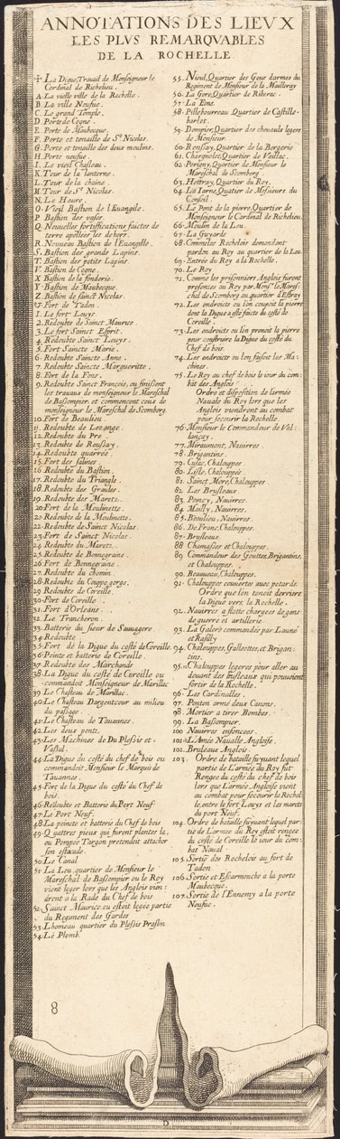 Het beleg van La Rochelle [plaat 9 van 16; set omvat 1952.8.97-112] door Assistant of Jacques Callot