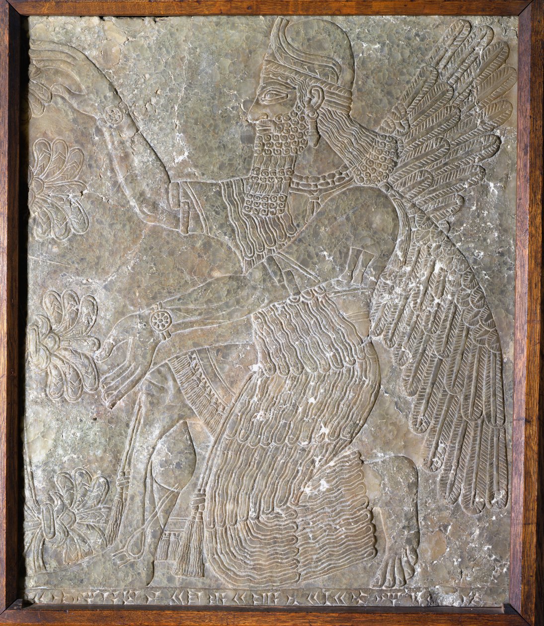 Stenen plaat met afbeelding van koning Ashurbanipal I (668-626 v.Chr.) door Assyrian