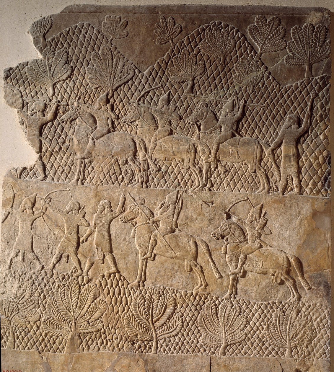 Slagveldscène (laag reliëf van het paleis van Assurbanipal) door Assyrian