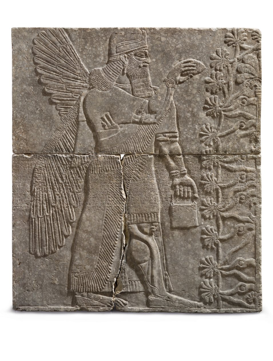 Reliëf van een Gevleugelde Geest, Regering van Ashurnasirpal, ca. 883-859 v.Chr. door Assyrian