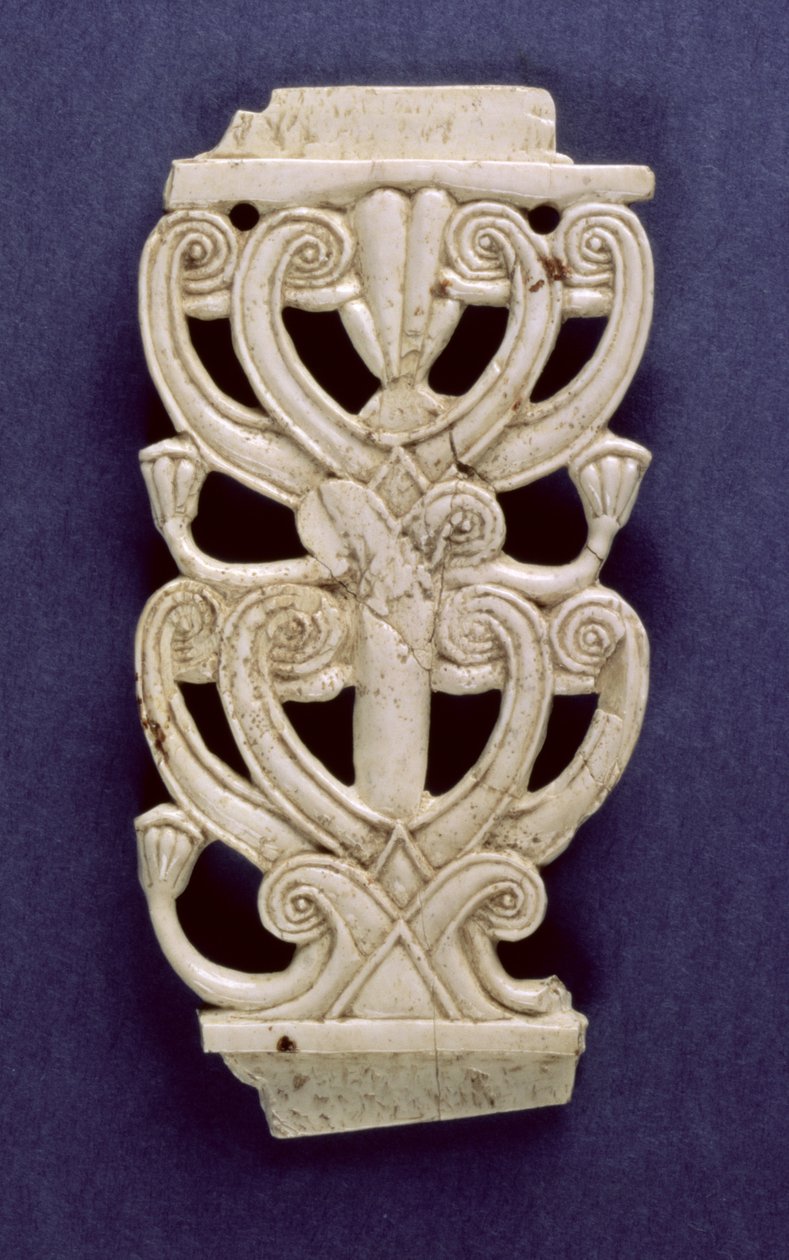 Palmetfragment uit Fort Shalmaneser, Nimrud, 8e eeuw v.Chr. door Assyrian School