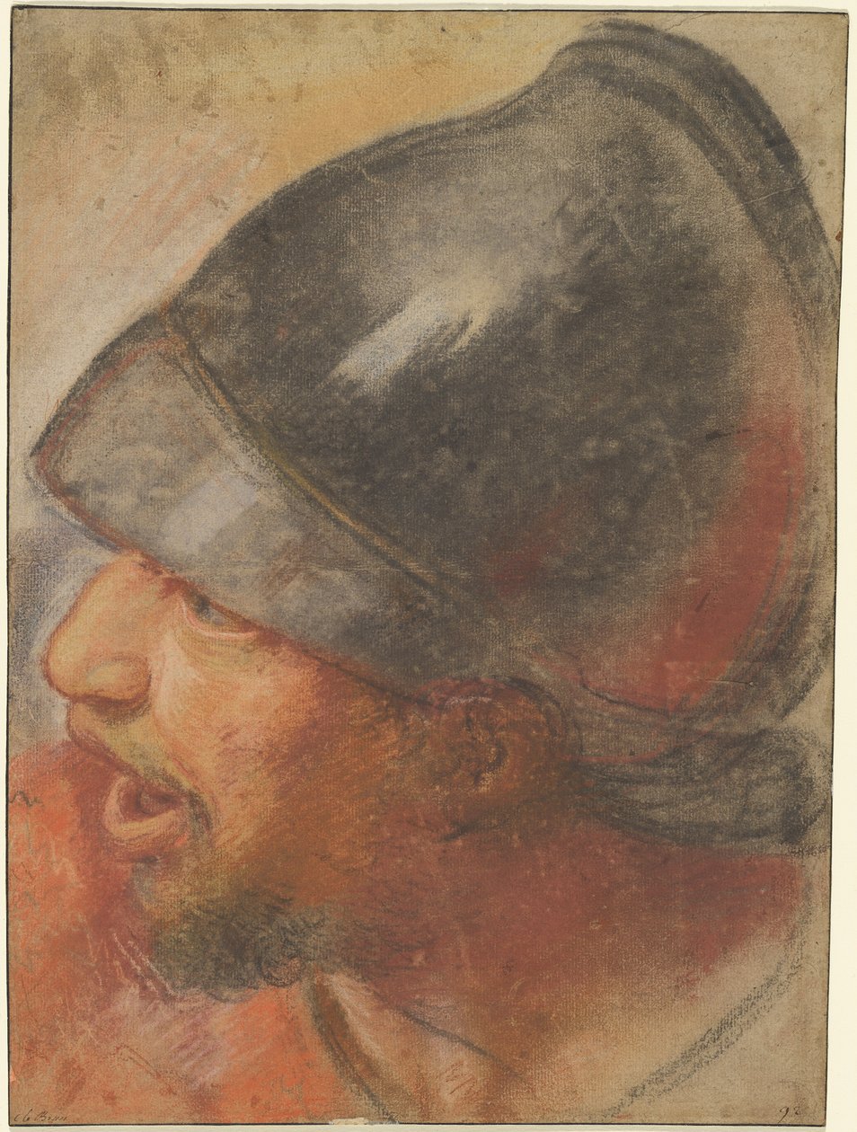 Hoofd van een Macedonische soldaat door Atelier Assistant of Charles Le Brun