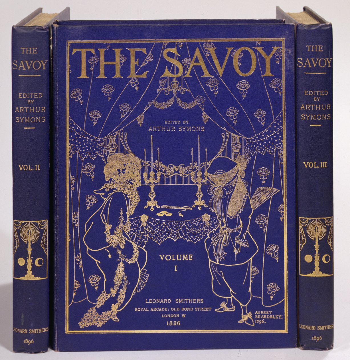 Omslagontwerp voor The Savoy, Volumes I-III, bewerkt door Arthur Symons, uitgegeven door Leonard Smithers door Aubrey Beardsley