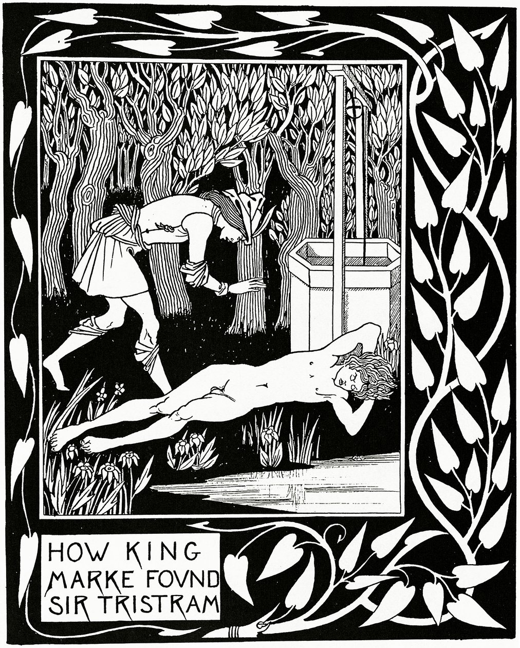 Hoe koning Marke Sir Tristram vond, illustratie uit 