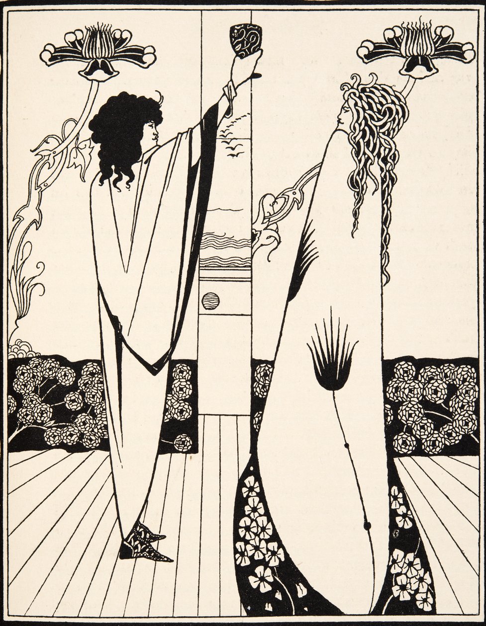 Hoe Sir Tristram de liefdesdrank dronk door Aubrey Beardsley