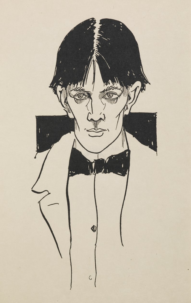 Portret uit een boek met vijftig tekeningen door Aubrey Beardsley