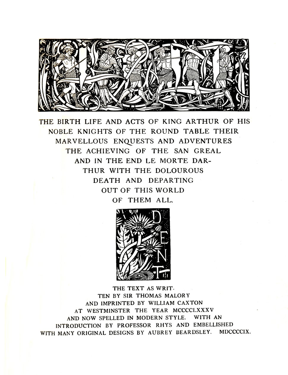 Titelpagina Ontworpen door Aubrey Beardsley voor Messrs. J. M. Dent and Sons Ltd door Aubrey Beardsley