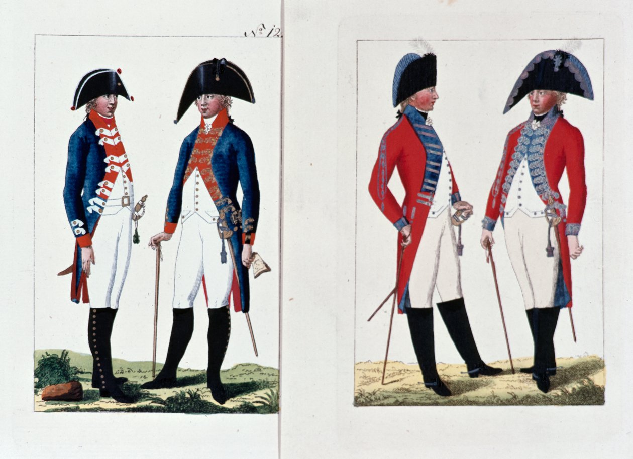 Musketiers en officieren, 1800 door August Leopold Ramm