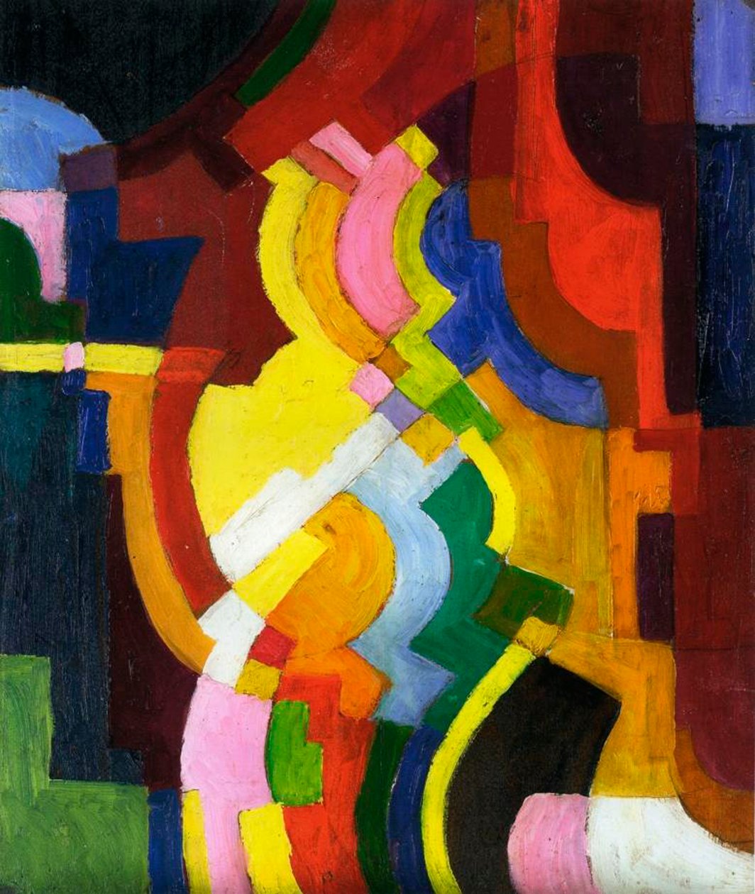 Gekleurde vormen III, 1913 door August Macke