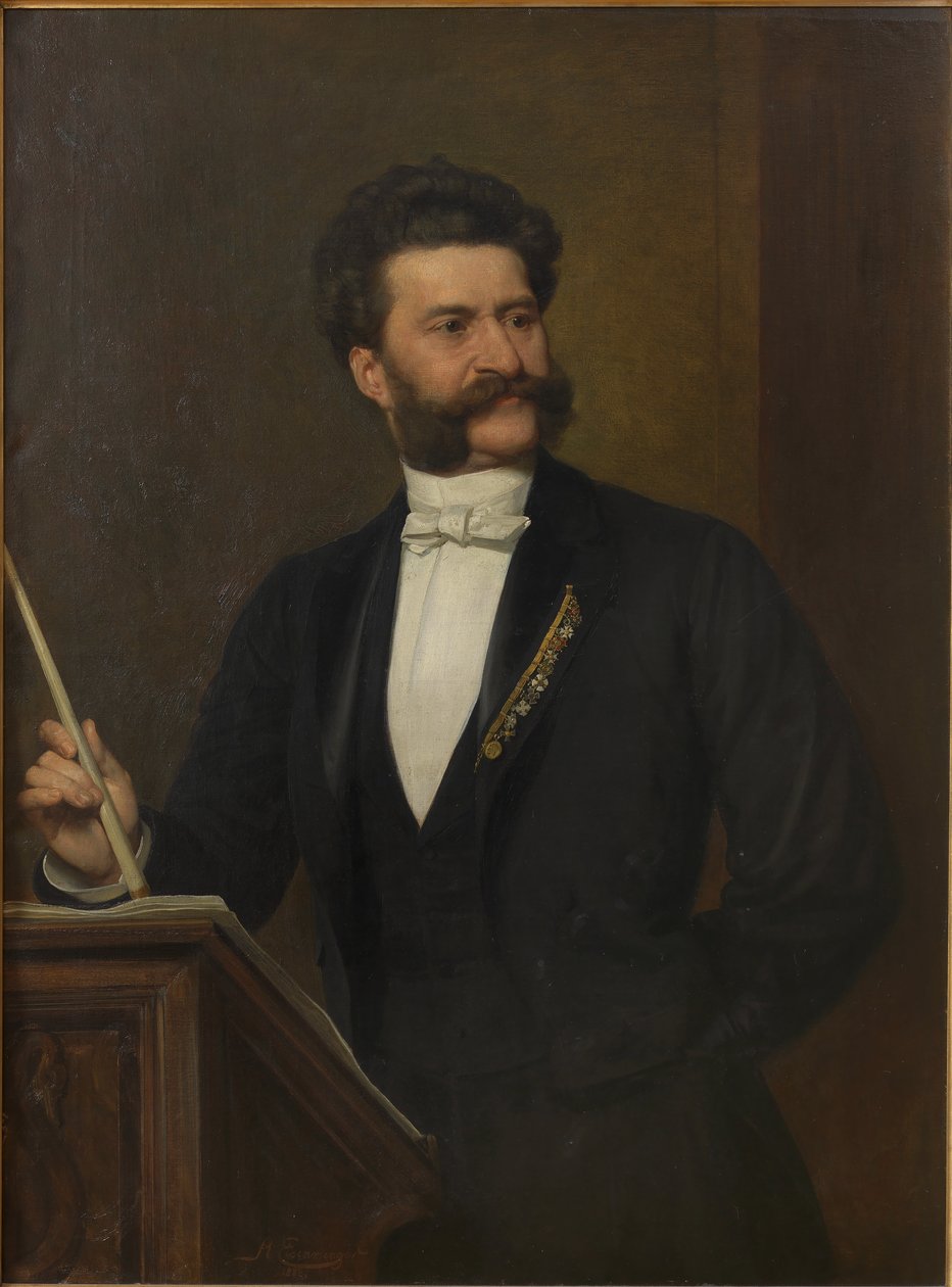 Portret van Johann Strauss 1825-1899, 1888 door August Eisenmenger