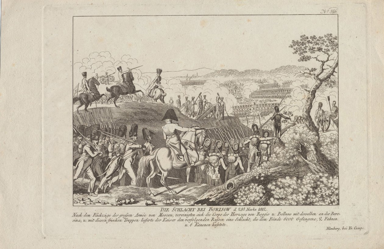De Slag bij Borisov op 28 november 1812 door August Friedrich Andreas Campe