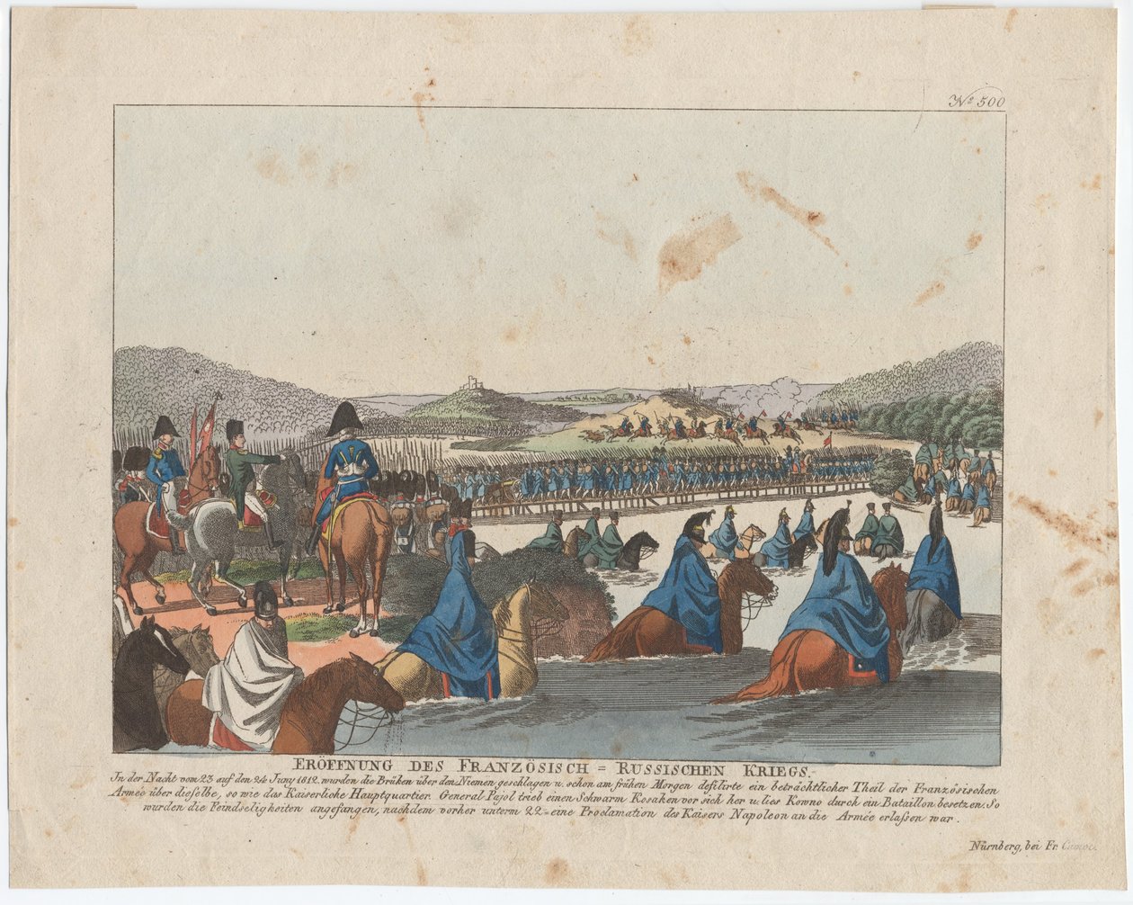 Het Begin van de Franse Invasie van Rusland door August Friedrich Andreas Campe