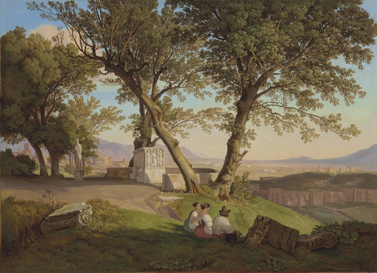 Uitzicht op Rome vanuit Villa Mattei door August Lucas