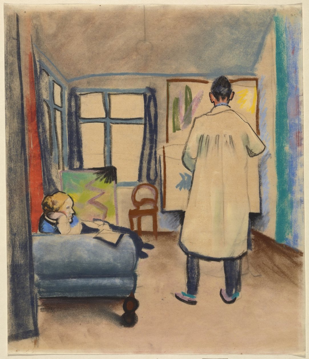 Franz en Maria Marc in het atelier bij August Macke in Bonn door August Macke