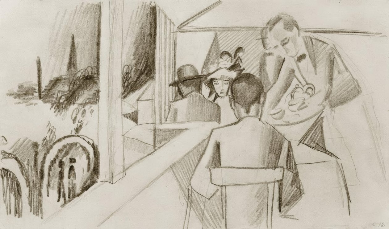 Luchtschipcafé door August Macke