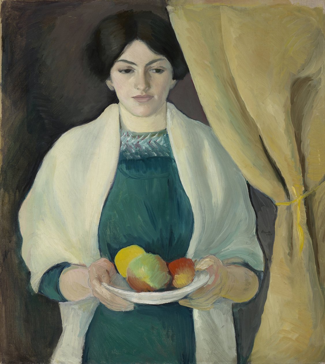 Portret met appels door August Macke