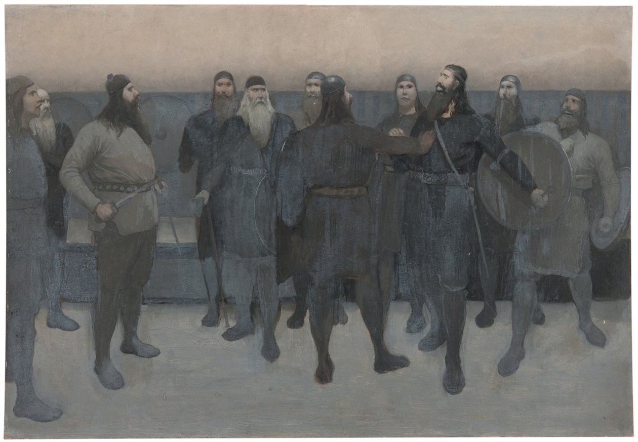 Illustratie bij de Saga van Njal door August Malmström