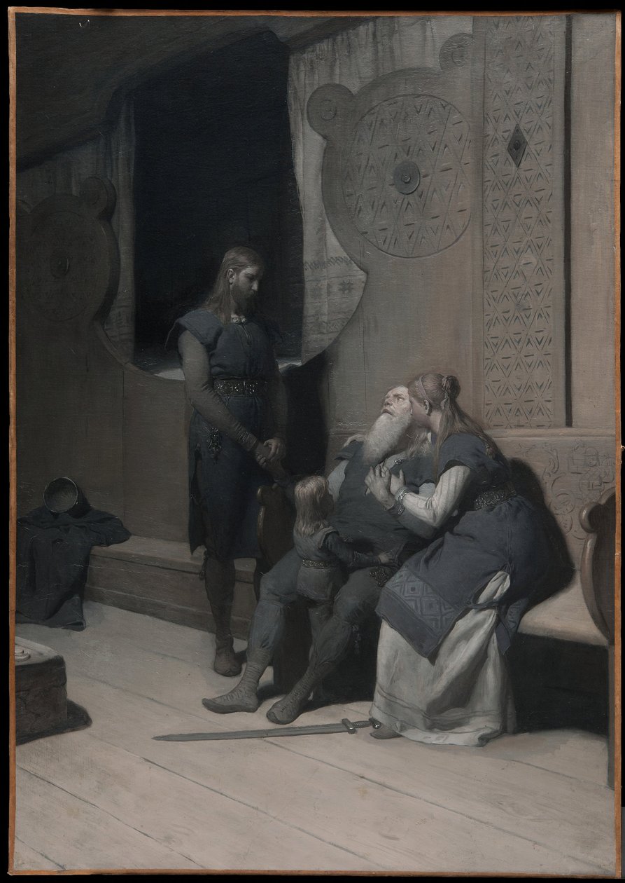 De dood van koning Ring (uit de sage van Frithiof) door August Malmström