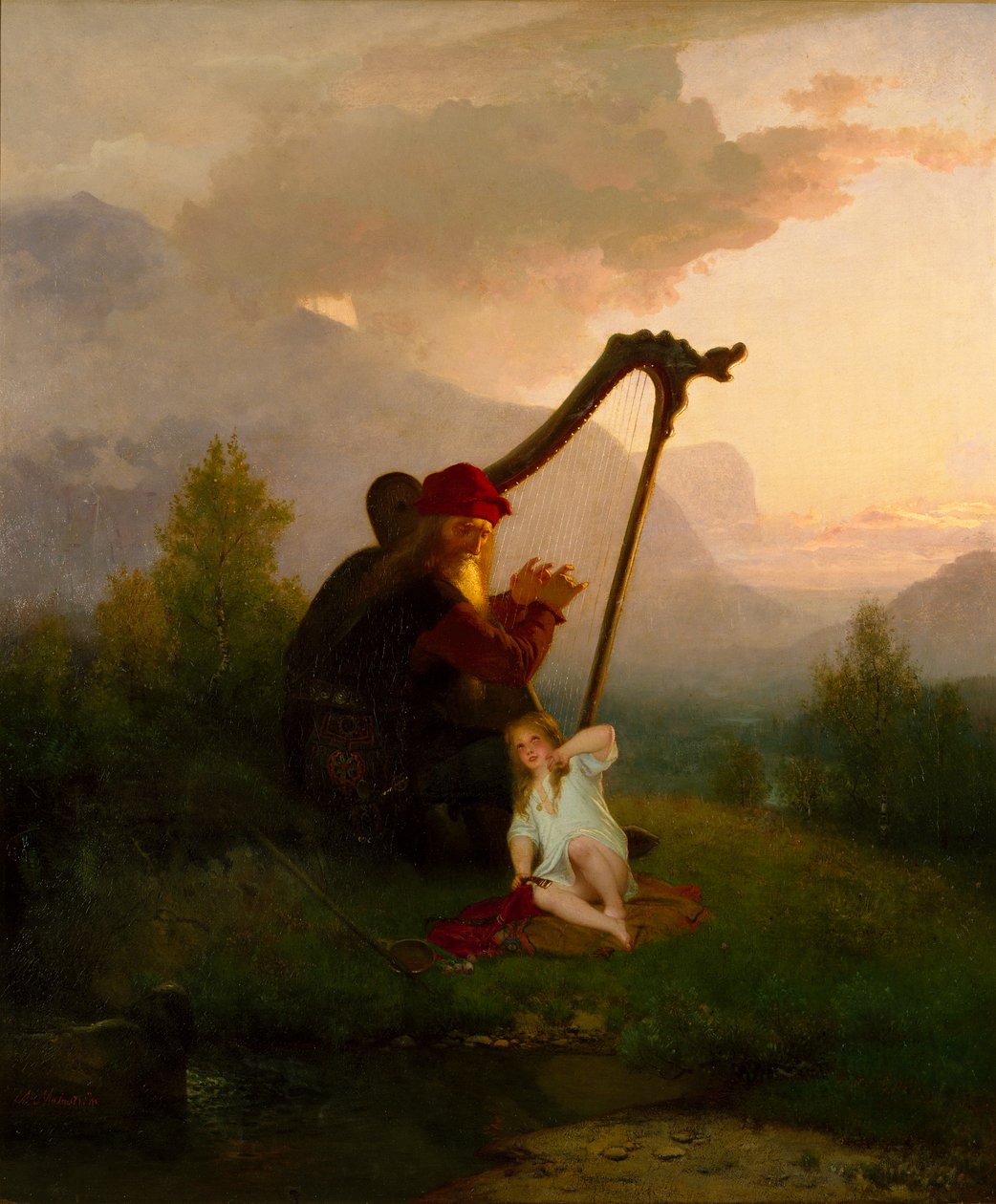 Koning Heimer en Aslog, 1856 door August Malmström