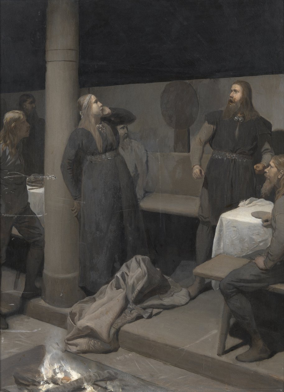 Het Verhaal van Verbrande Njáll: Gunnar en Hallgerðr door August Malmström