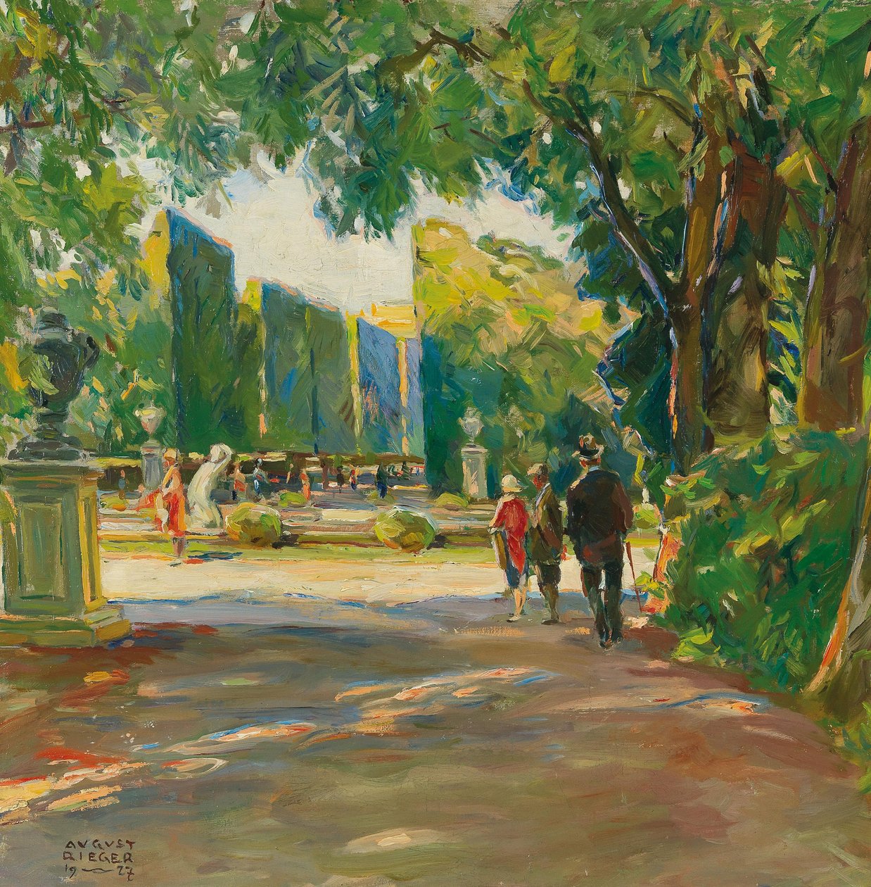 In het park van paleis Schönbrunn door August Rieger