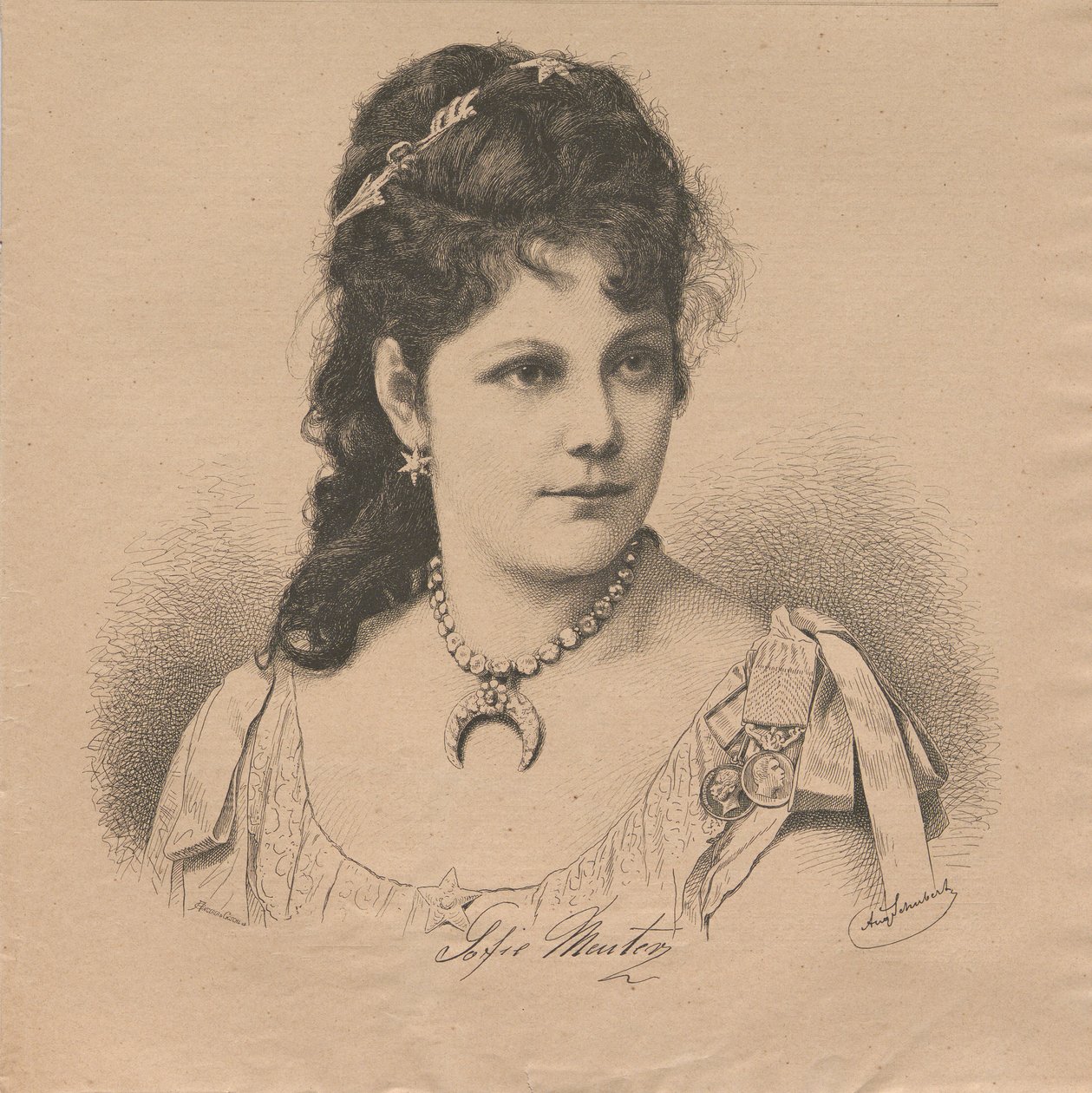 Portret van pianist en componist Sophie Menter 1846-1918, 1883 door August Schubert