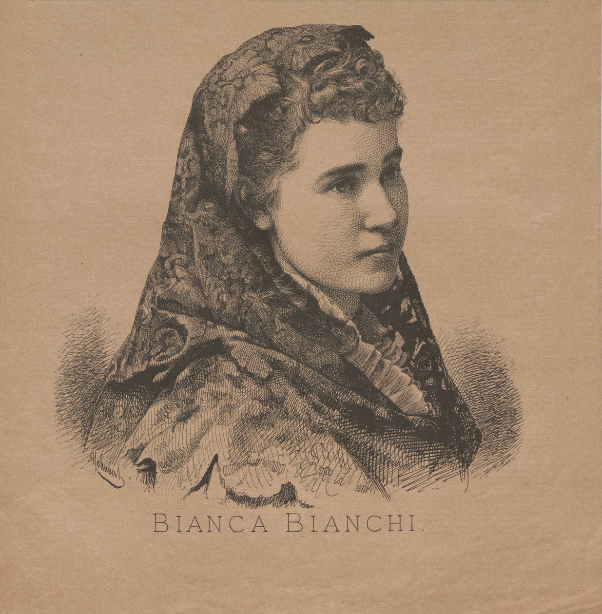 Portret van de operazangeres Bianca Bianchi 1855-1947, 1879 door August Schubert