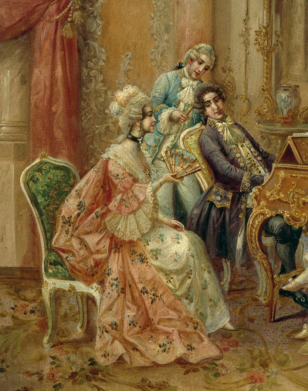 Aan de piano (detail) door August Stephan Sedlacek
