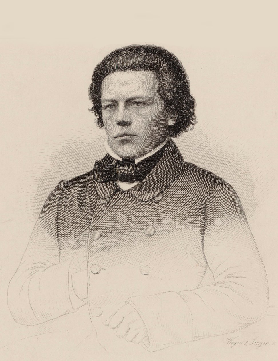 Portret van de Componist Anton Rubinstein door August Weger