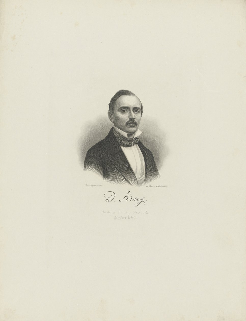 Portret van de pianist en componist Diederich Krug 1821-1880, ca. 1850 door August Weger