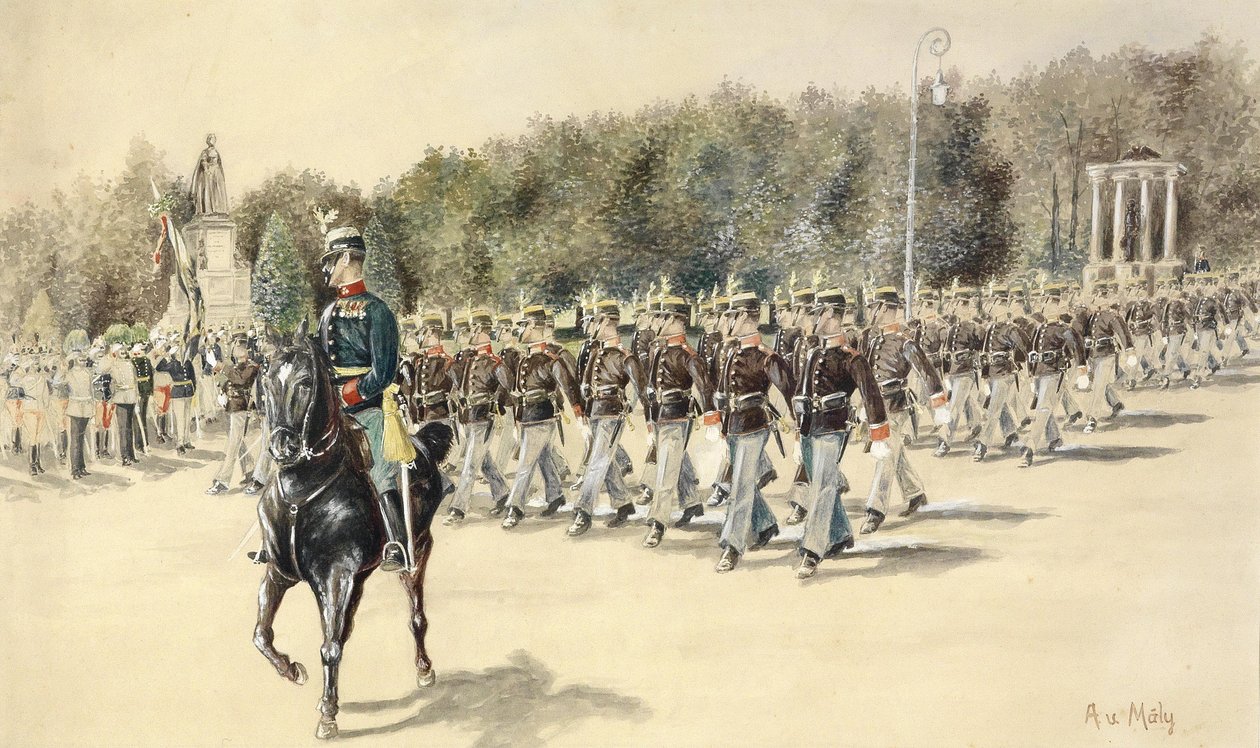Maly Defilade van het Academisch Bataljon door August von Maly