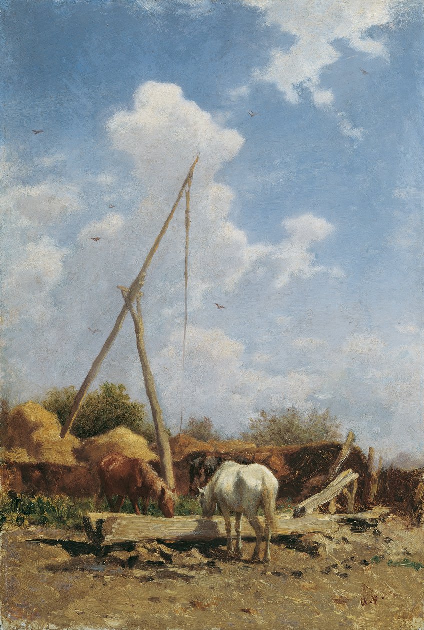 Hongaarse paardenwaterplaats door August von Pettenkofen