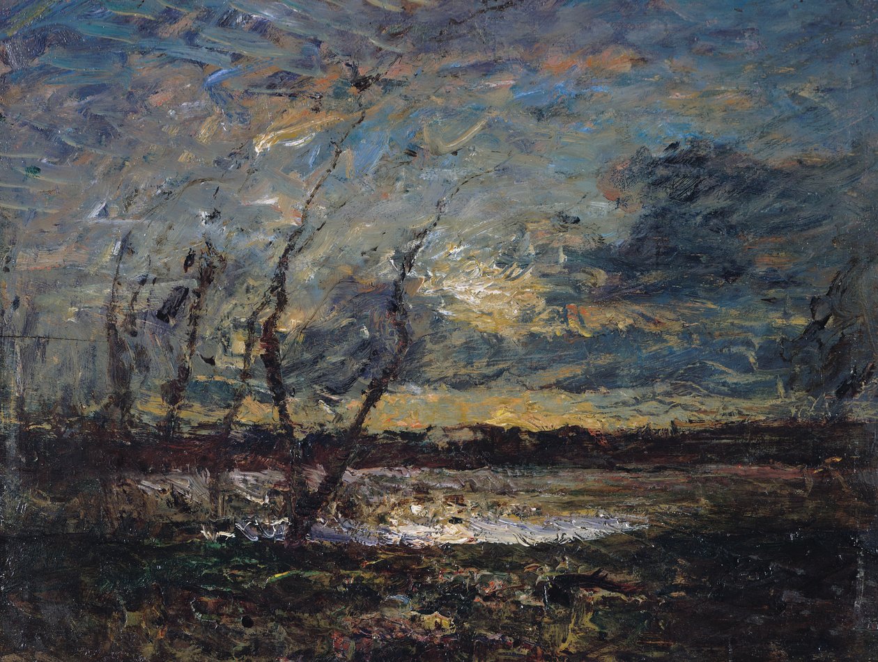 Landschap aan de rand van Cremieu door Auguste Francois Ravier