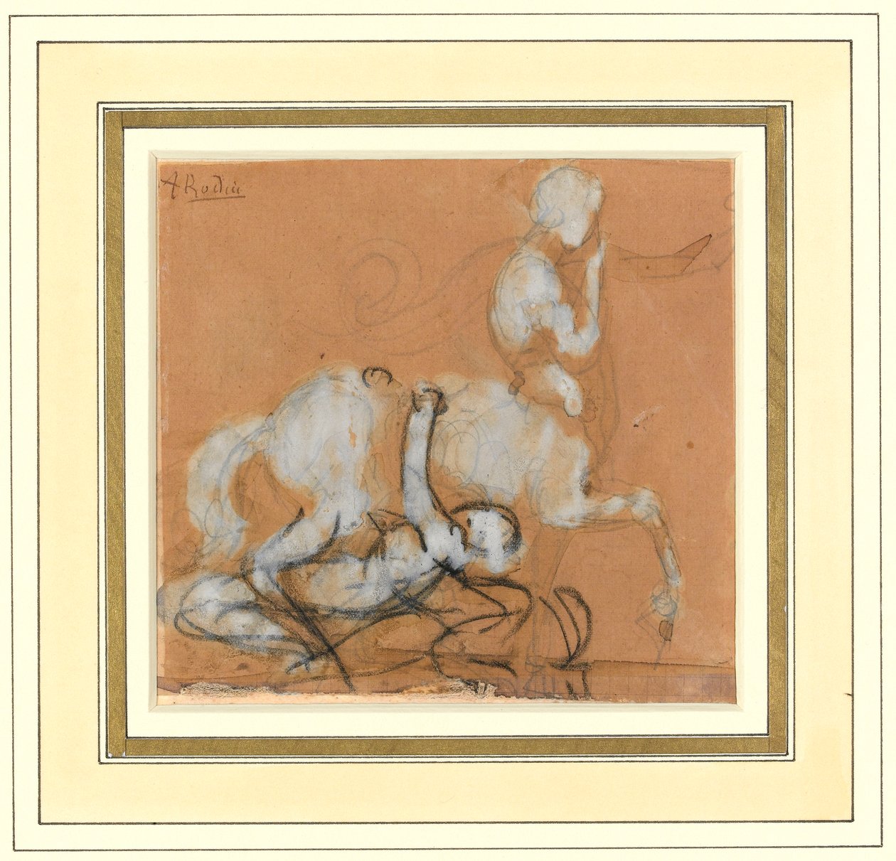 Achilles en Cheiron door Auguste Rodin