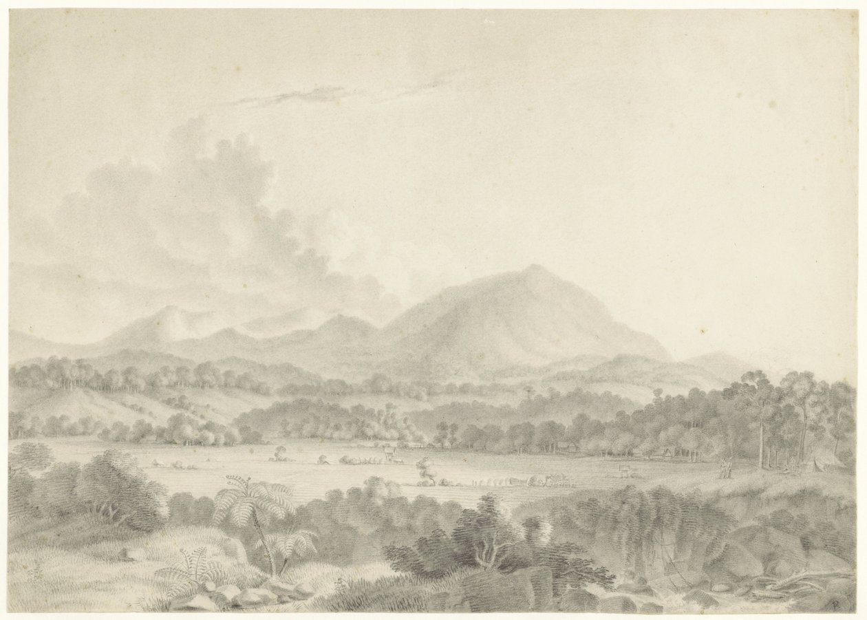 Javaans landschap door Auguste Antoine Joseph Payen