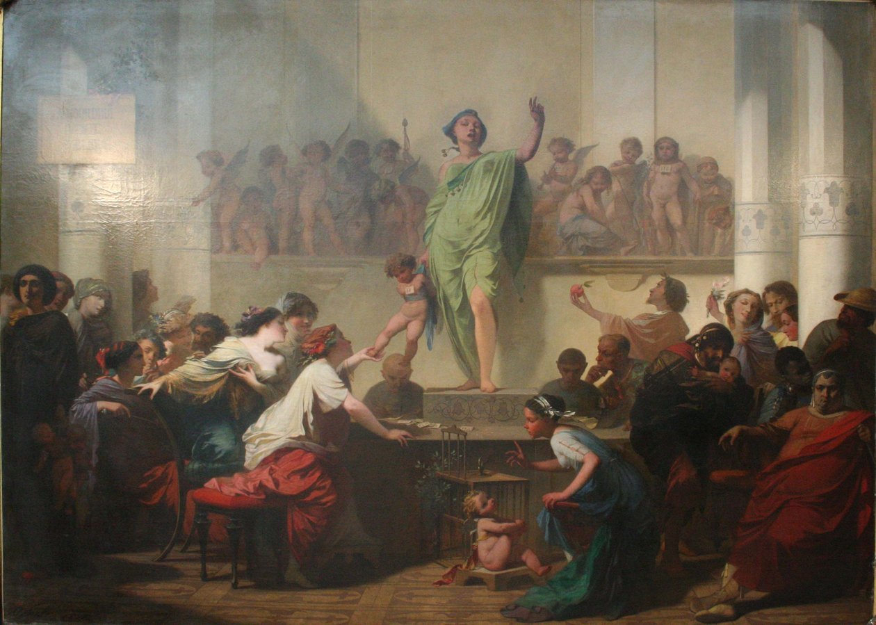 Liefde op een veiling door Auguste Barthelemy Glaize