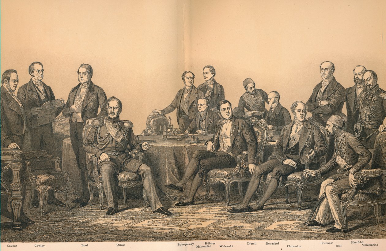 Het congres van Parijs in 1856 door Auguste Blanchard