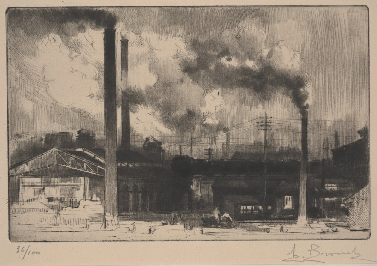 Bij de Creusot-werken - de staalfabrieken door Auguste Brouet