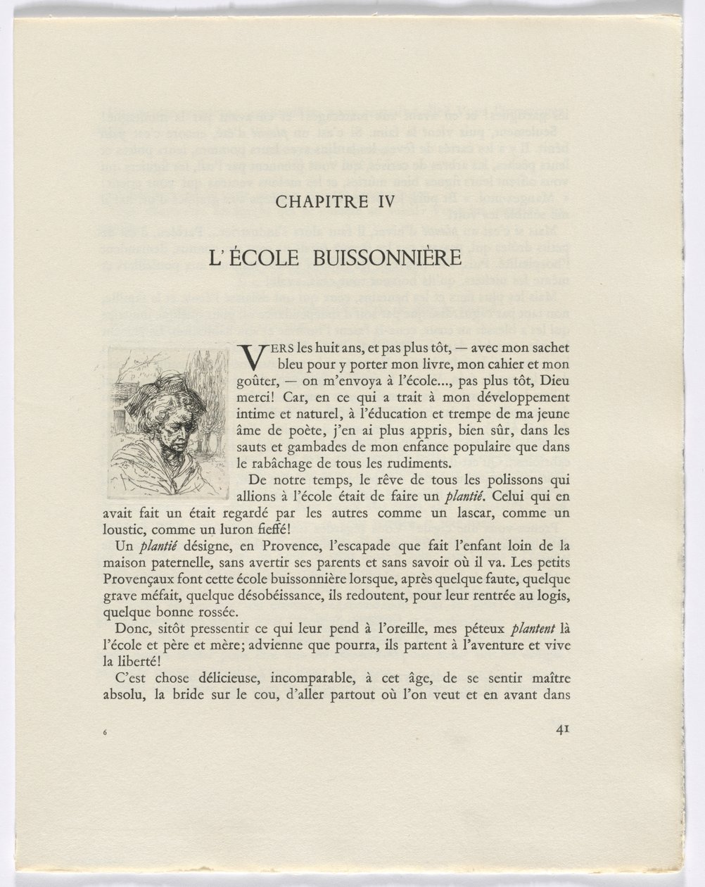 Frédéric Mistral: Mémoires et Recits van Frédéric Mistral: buste van een vrouw (pagina 41) door Auguste Brouet