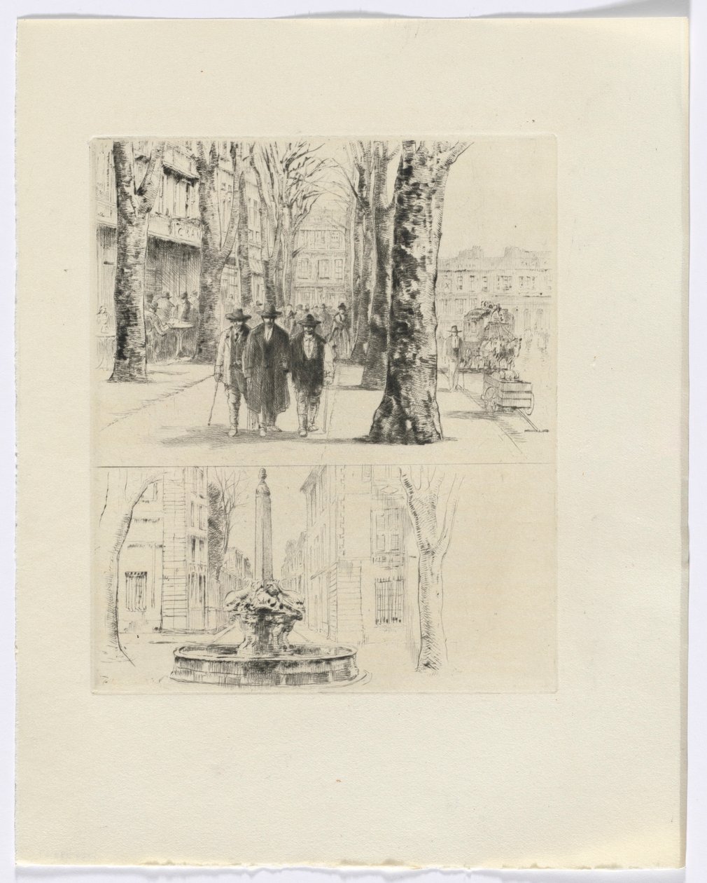 Frédéric Mistral: Mémoires et Recits van Frédéric Mistral: straatbeeld/ fontein (invoegen na p. 120) door Auguste Brouet