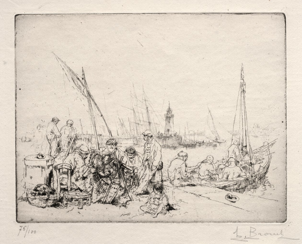 De Nettenreparateurs door Auguste Brouet