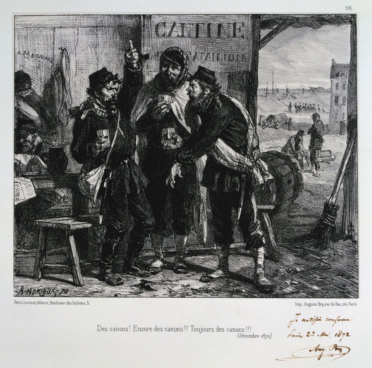 Kanonnen! Nog meer kanonnen!! Altijd kanonnen!!! Beleg van Parijs, december 1870 1872 door Auguste Bry