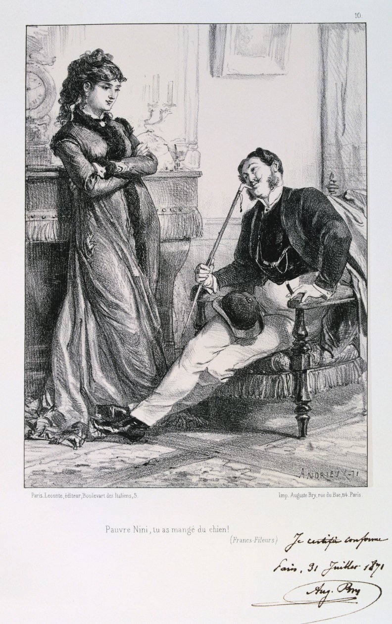 Pauvre Nini, je hebt hond gegeten!, Beleg van Parijs door Auguste Bry