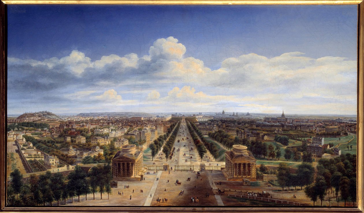 Uitzicht op Parijs vanaf de Arc de Triomphe de l